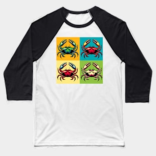 Pop True Crab Art - Trendy Marine Life Baseball T-Shirt